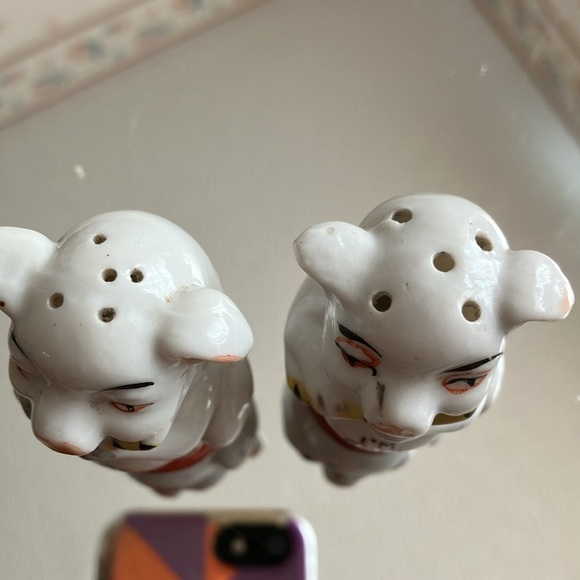 VINTAGE 1930’s JAPAN SET PIGS  PLAYING FLUTE with errors says PM PEPPER I’M SALT - Picture 2 of 7